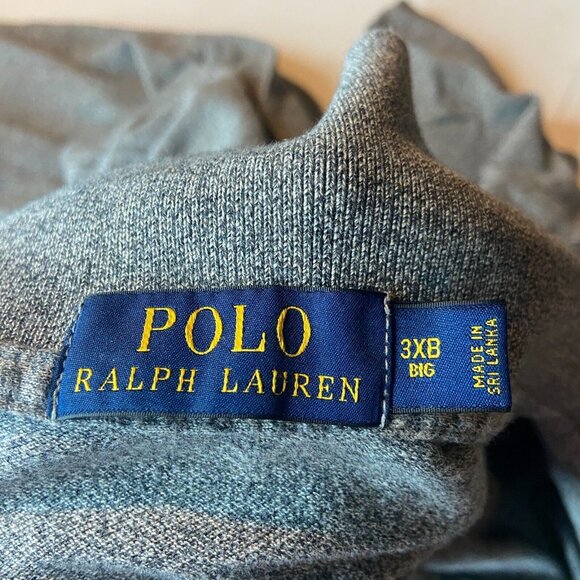 Polo Ralph Lauren Men 3XB Polo Shirt Short Sleeve Heather Gray Stretch Casual - Picture 4 of 9